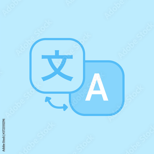 Translation Language Blue Vector Icon Background