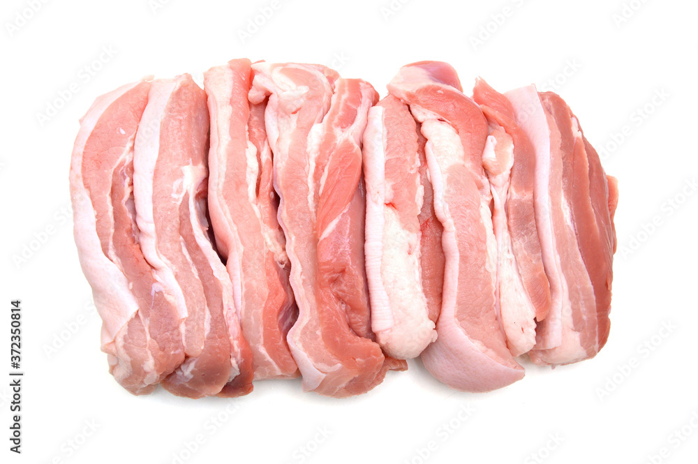Pork belly isolated on white background Pork belly isolated on white background