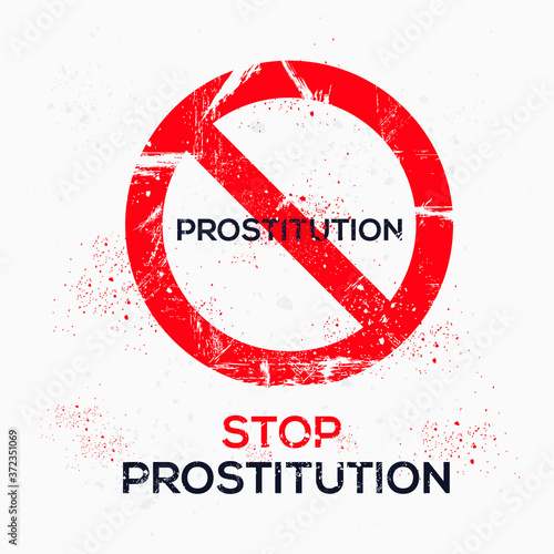 Warning sign (prostitution), vector illustration.	