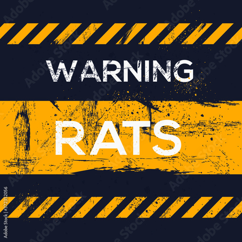 Warning sign (rats), vector illustration.	