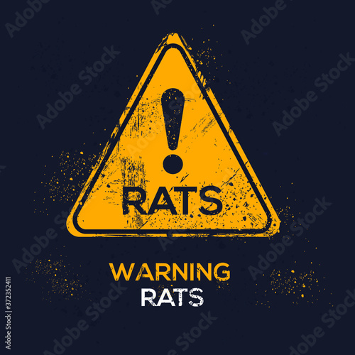 Warning sign (rats), vector illustration.	