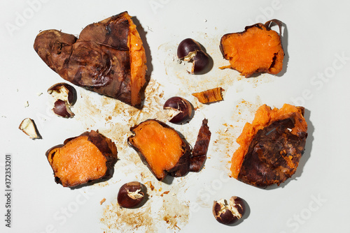 roasted sweet potato and chestnuts photo