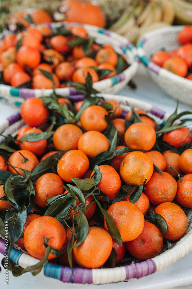 Fresh clementines in street market