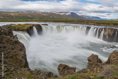 the Godafoss waterfall in north Iceland