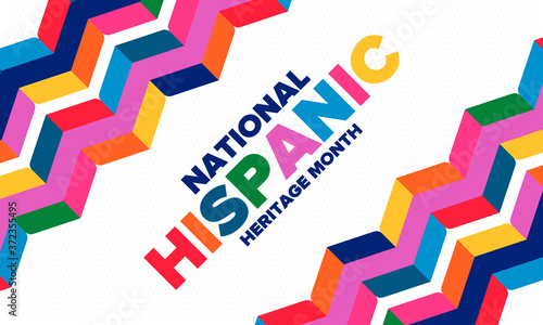 National Hispanic Heritage Month in September and October. Hispanic and Latino Americans culture. Celebrate annual in United States. Poster, card, banner and background. Vector illustration