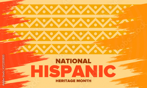 National Hispanic Heritage Month in September and October. Hispanic and Latino Americans culture. Celebrate annual in United States. Poster, card, banner and background. Vector illustration
