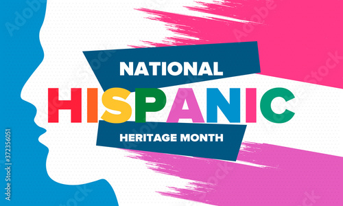 National Hispanic Heritage Month in September and October. Hispanic and Latino Americans culture. Celebrate annual in United States. Poster, card, banner and background. Vector illustration