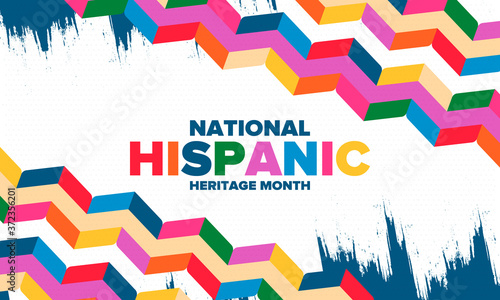 National Hispanic Heritage Month in September and October. Hispanic and Latino Americans culture. Celebrate annual in United States. Poster, card, banner and background. Vector illustration
