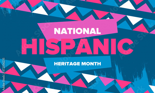 National Hispanic Heritage Month in September and October. Hispanic and Latino Americans culture. Celebrate annual in United States. Poster, card, banner and background. Vector illustration