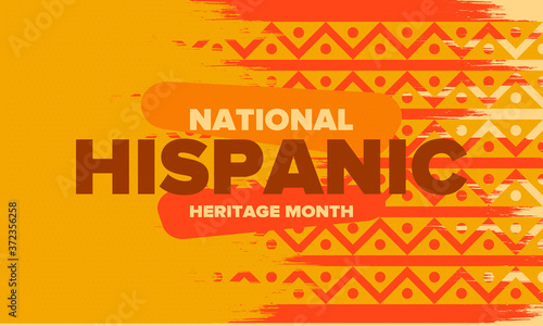 National Hispanic Heritage Month in September and October. Hispanic and Latino Americans culture. Celebrate annual in United States. Poster, card, banner and background. Vector illustration
