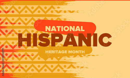 National Hispanic Heritage Month in September and October. Hispanic and Latino Americans culture. Celebrate annual in United States. Poster, card, banner and background. Vector illustration