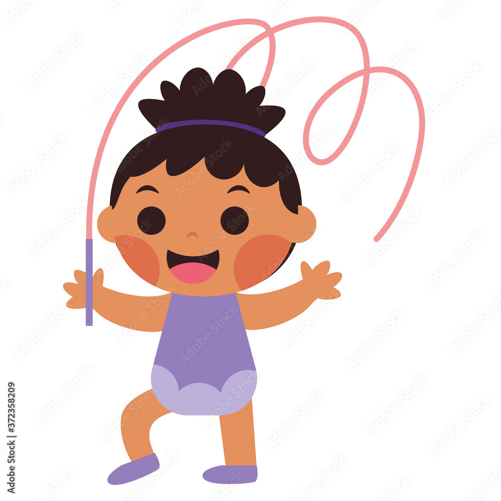 Isolated rhythmic gymnast girl. Sports icon - Vector Isolated rhythmic gymnast girl. Sports icon - Vector