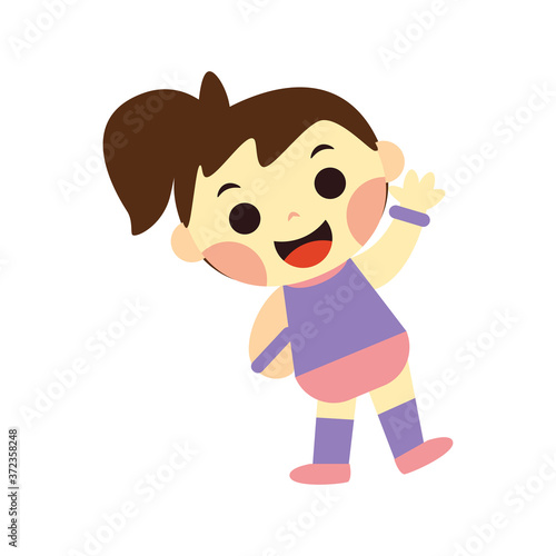 Isolated rhythmic gymnast girl. Sports icon - Vector