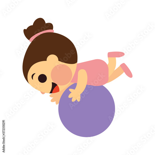 Isolated rhythmic gymnast girl. Sports icon - Vector