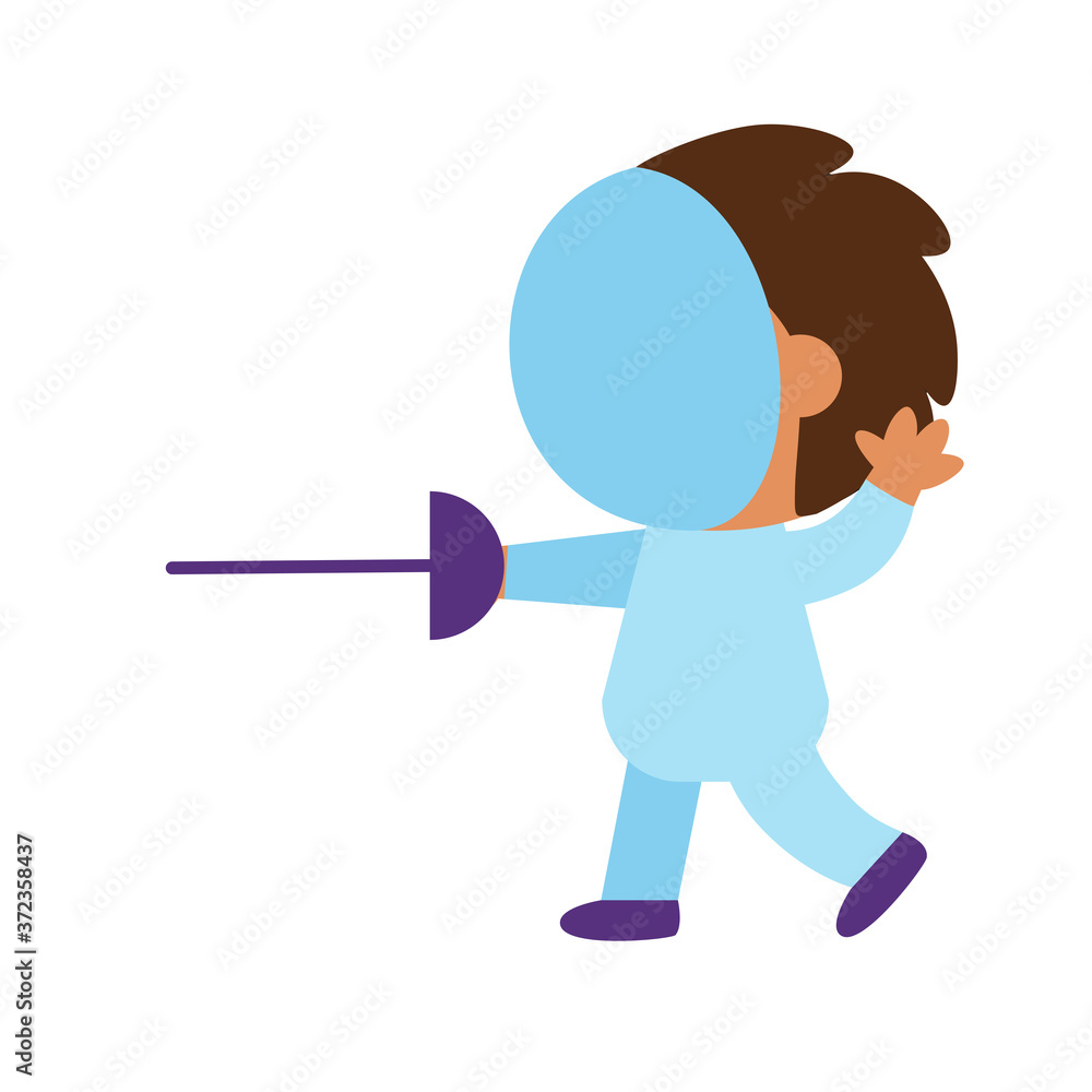 Isolated fencer boy. Sports icon - Vector illustration Isolated fencer boy. Sports icon - Vector illustration