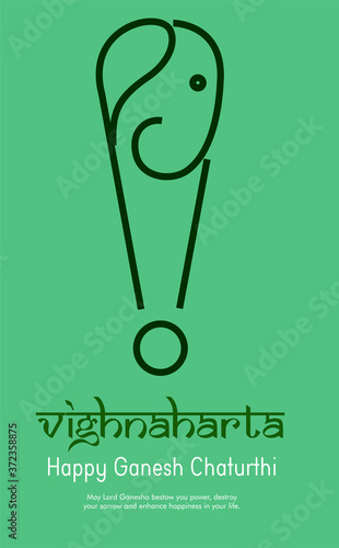 illustration of Lord Ganpati background for festival of Ganesh Chaturthi with message Shri Ganeshaye Namah ( Prayer to Lord Ganesha)