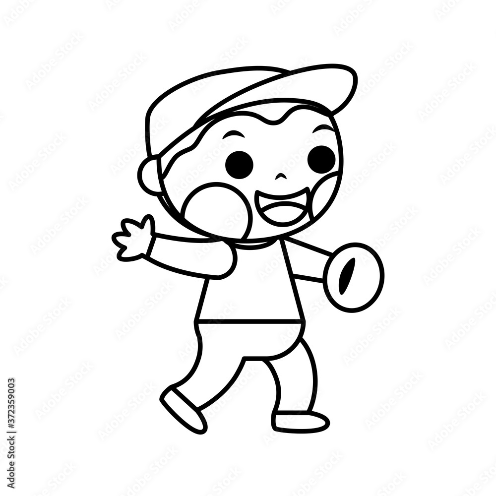 Isolated baseball boy. Boy with a baseball glove - Vector Isolated baseball boy. Boy with a baseball glove - Vector