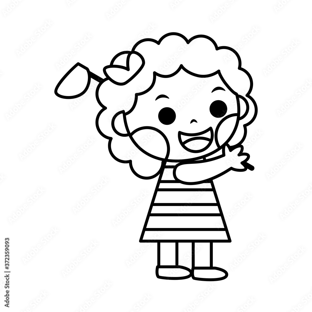 Isolated girl playing golf. Sport icon - Vector Isolated girl playing golf. Sport icon - Vector