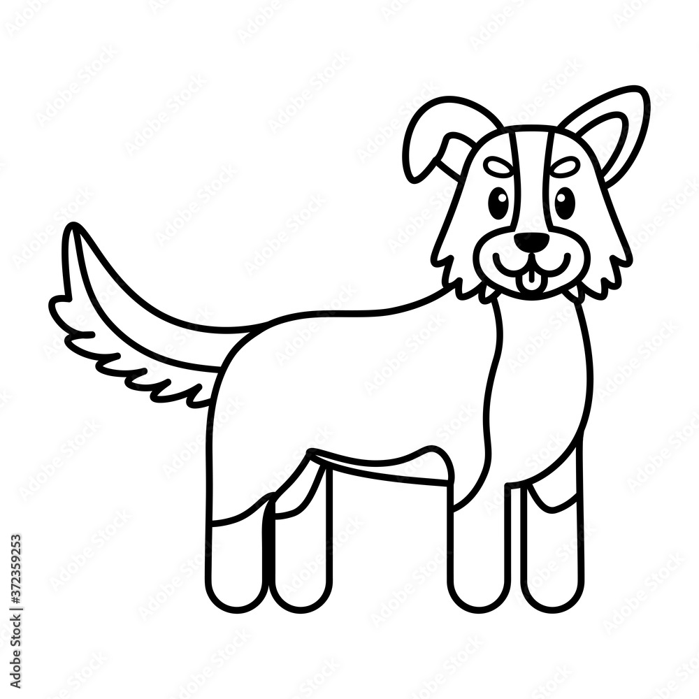 Isolated dog cartoon. Happy pet - Vector illustration Isolated dog cartoon. Happy pet - Vector illustration