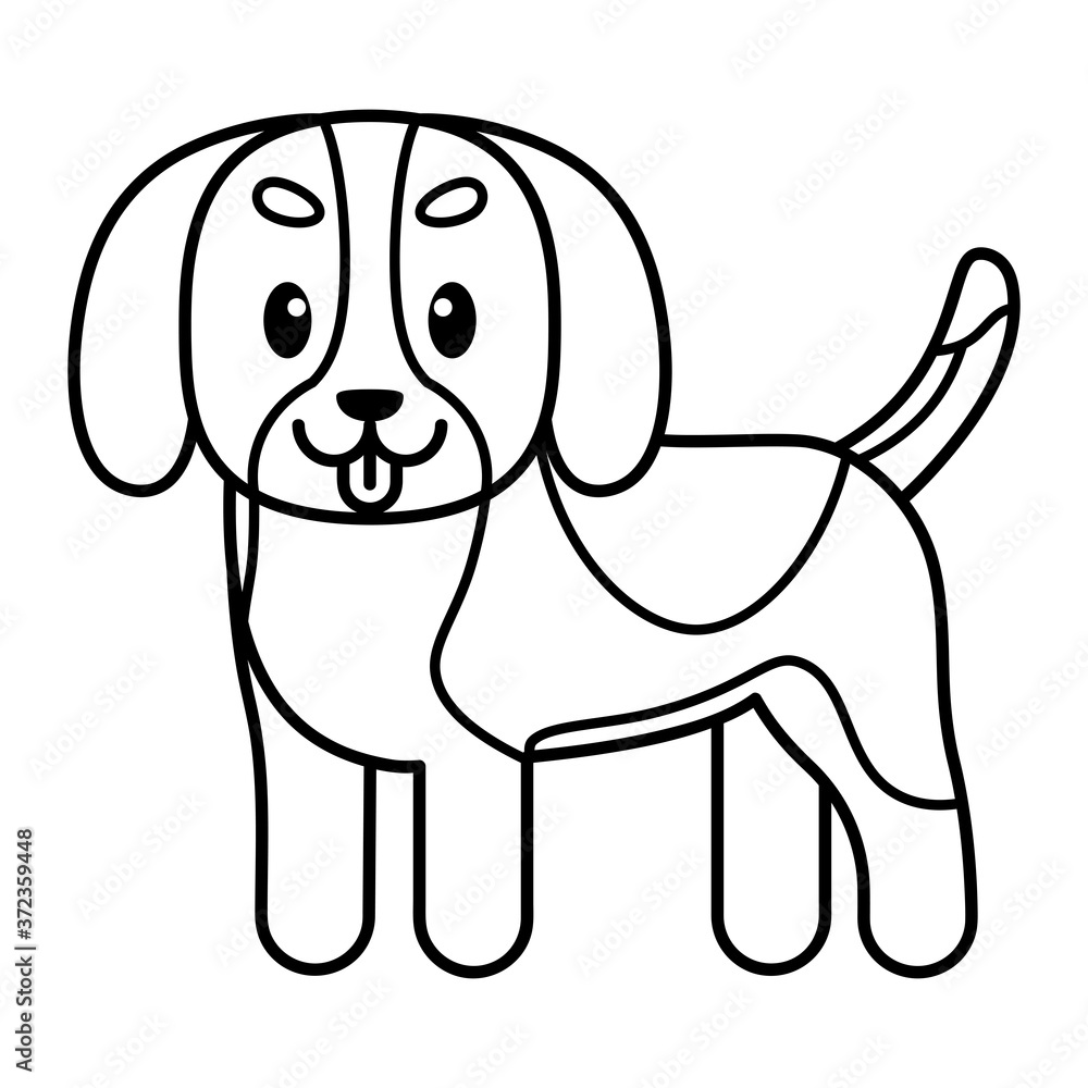 Isolated dog cartoon. Happy pet - Vector illustration Isolated dog cartoon. Happy pet - Vector illustration