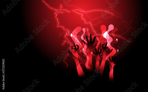 mani, zombie, halloween, terrore, spaventoso