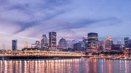 Night City View of the old port of Montreal, Montreal, Quebec, Canada