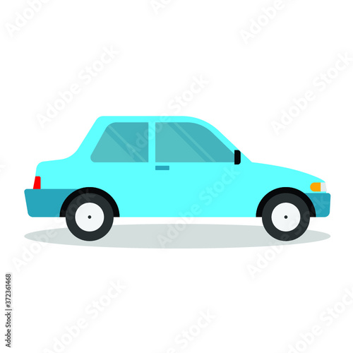 Car side view stock illustration - Blue Car