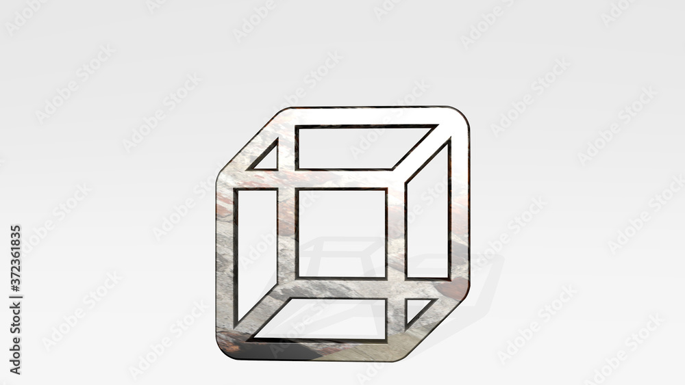 SHAPE CUBE 3D icon standing on the floor, 3D illustration for background and abstract SHAPE CUBE 3D icon standing on the floor, 3D illustration for background and abstract