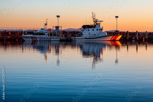 boats at sunset © Kris
