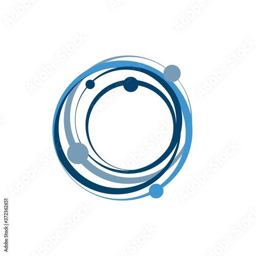 Orbit Tech Logo Template Design. Creative Vector Emblem, for Icon or Design Concept.