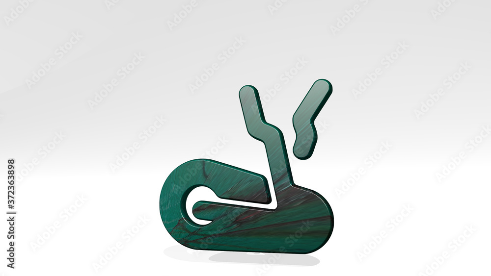 fitness bicycle 3D icon standing on the floor, 3D illustration for exercise and woman fitness bicycle 3D icon standing on the floor, 3D illustration for exercise and woman