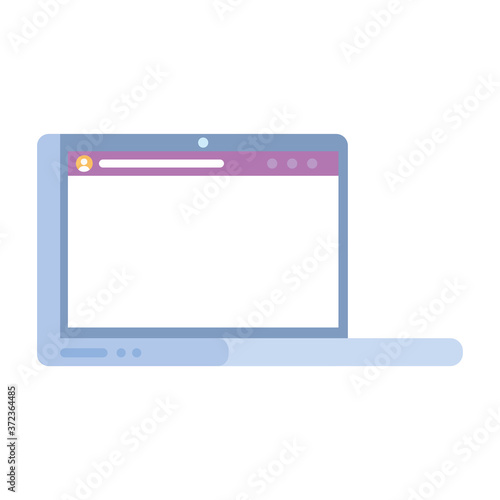 open laptop computer device technology isolated on white background
