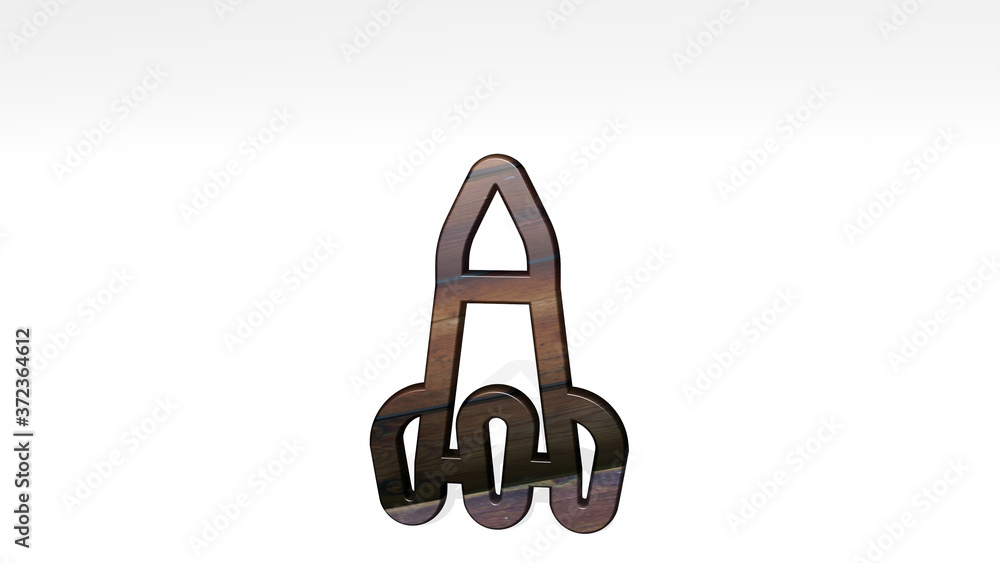 space rocket 3D icon standing on the floor, 3D illustration for background and copy space rocket 3D icon standing on the floor, 3D illustration for background and copy