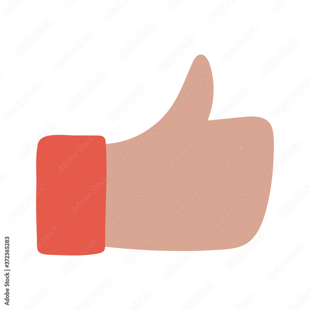 hand like social media network isolated on white background hand like social media network isolated on white background