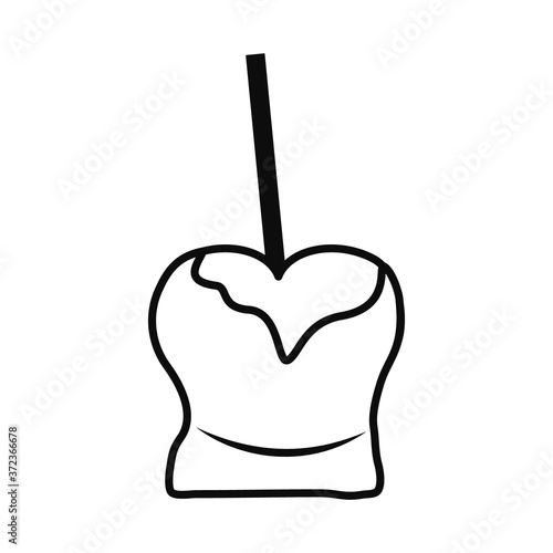 caramel apple icon line style