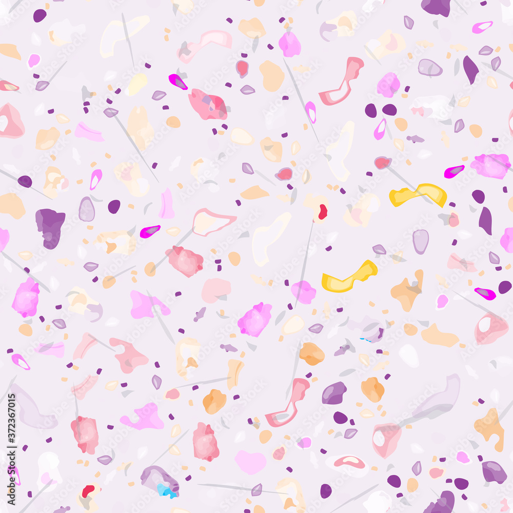 Terrazzo Texture Vector. Flooring Seamless Pattern