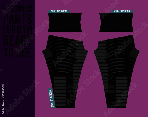 fitness leggings pants vector with mold and ready to use 