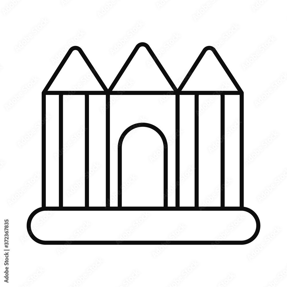 fair amusement castle icon, line style fair amusement castle icon, line style