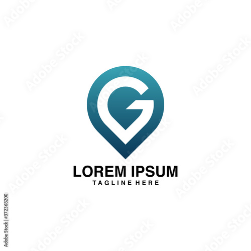 Initials Letter G With Map Logo Vector Illustration Icon