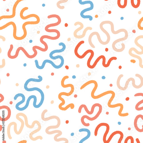 colorful repeating squiggles pattern