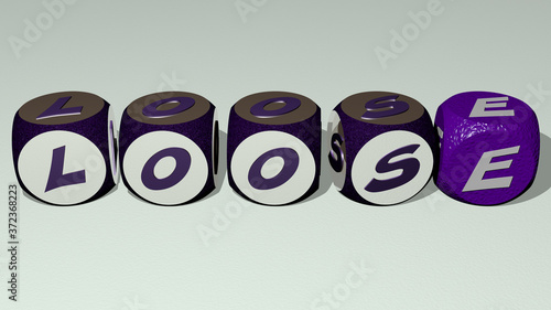 crosswords of loose arranged by cubic letters on a mirror floor, concept meaning and presentation for background and illustration