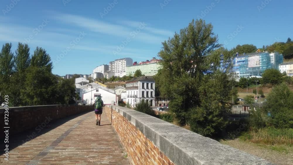 Roman bridge of Lugo. Galicia,Spain. Camino de Santiago Roman bridge of Lugo. Galicia,Spain. Camino de Santiago