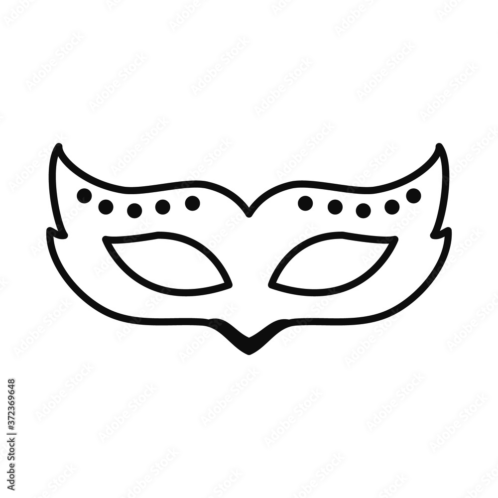 carnival mask icon, line style carnival mask icon, line style