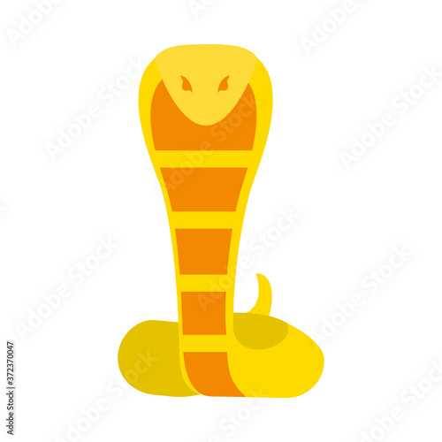 egyptian cobra icon, flat style
