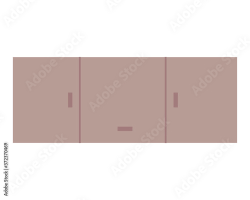 kitchen wooden drawers, in white background vector illustration design