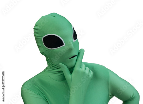 comical alien thinking