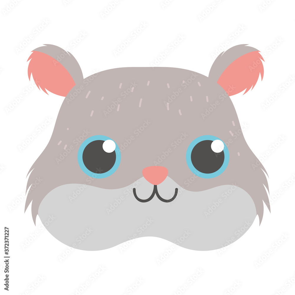 pet little cute hamster rodent head cartoon isolated white background design pet little cute hamster rodent head cartoon isolated white background design