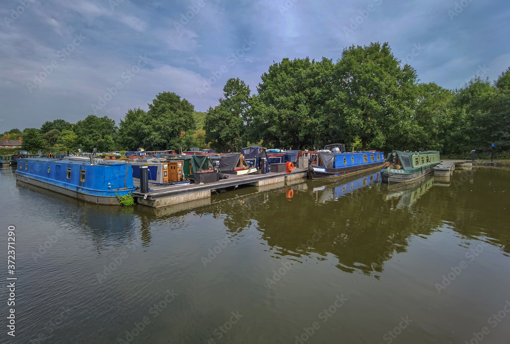 HDR image of Kingswood Junction Lapworth Warwickshire, England UK. Junction of the Stratford and Grand Union Canals. 