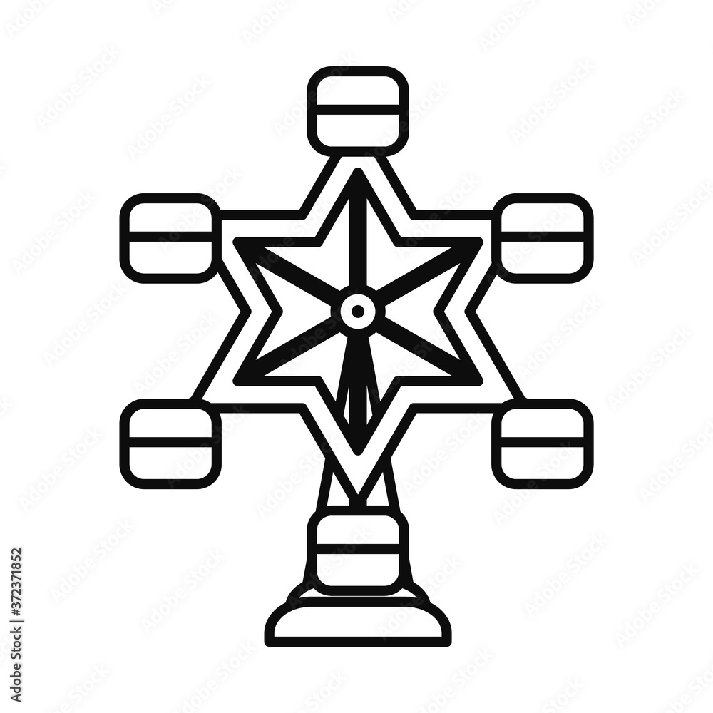fair amusement fortune wheel icon, line style fair amusement fortune wheel icon, line style