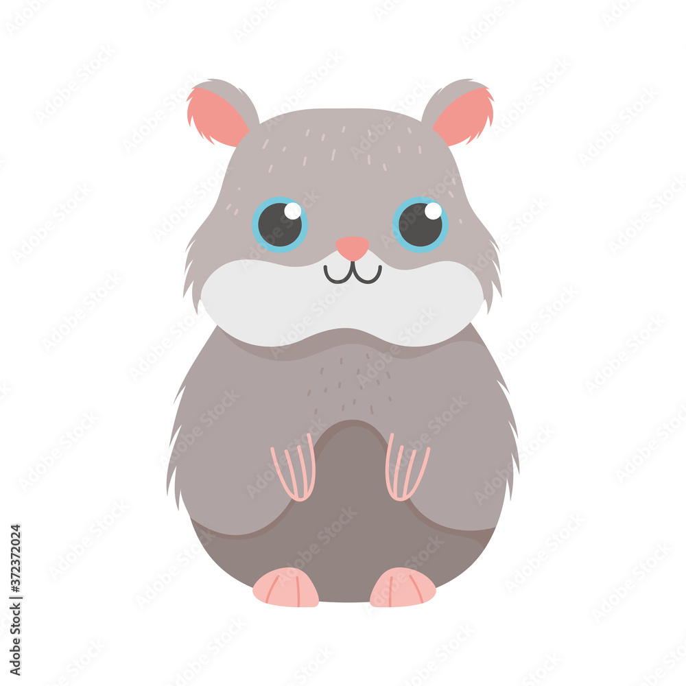 Obraz premium cute hamster rodent cartoon isolated white background design